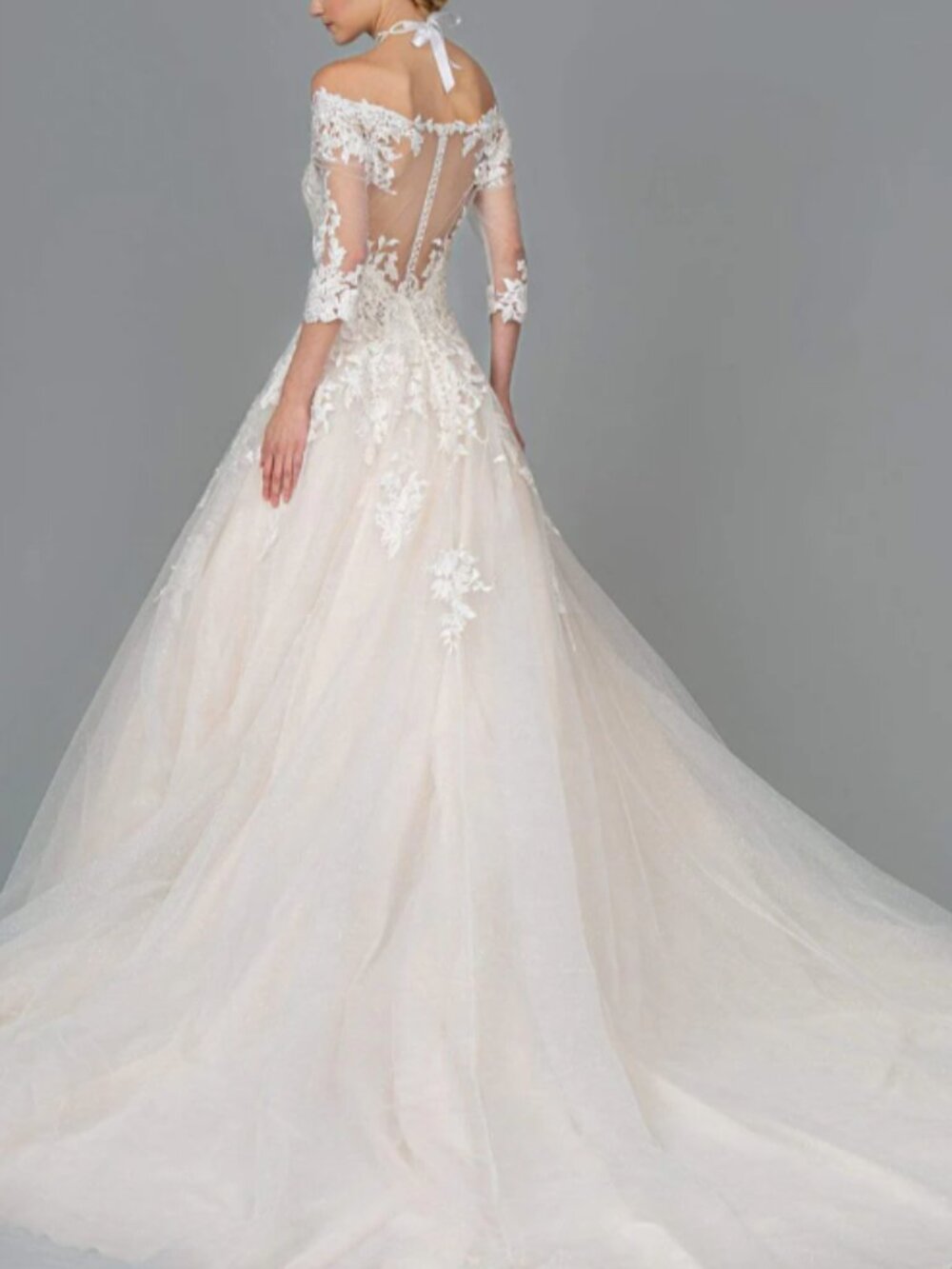 New GLS by Gloria Embroidered Off-Shoulder A-line Gown - GL1803 - Picture 2 of 3